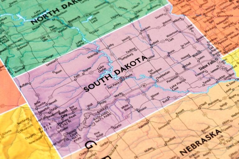 zoomed picture of south dakota map