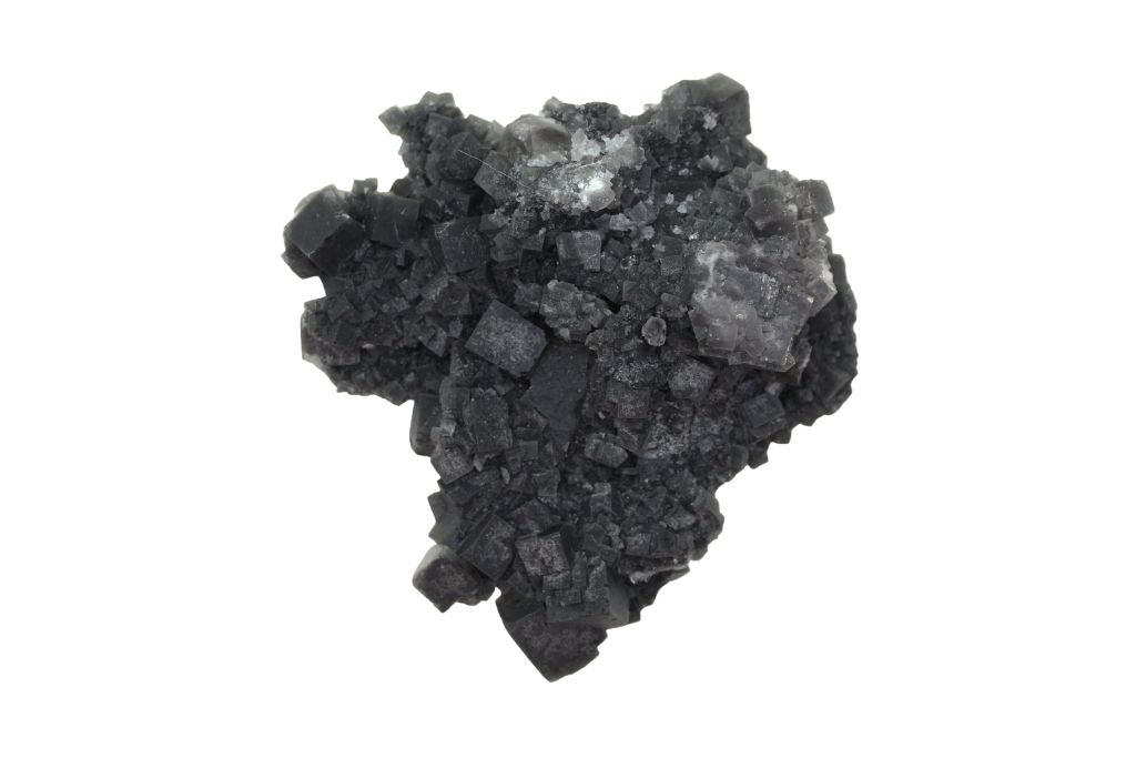 black fluorite on white background