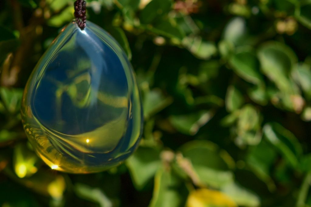 blue amber with nature background