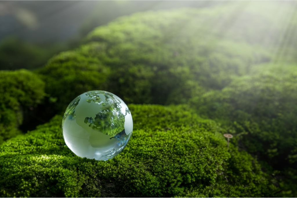 earth crystal on moss