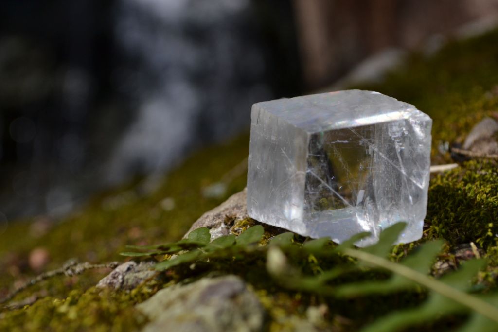 iceland spar on mossy rock