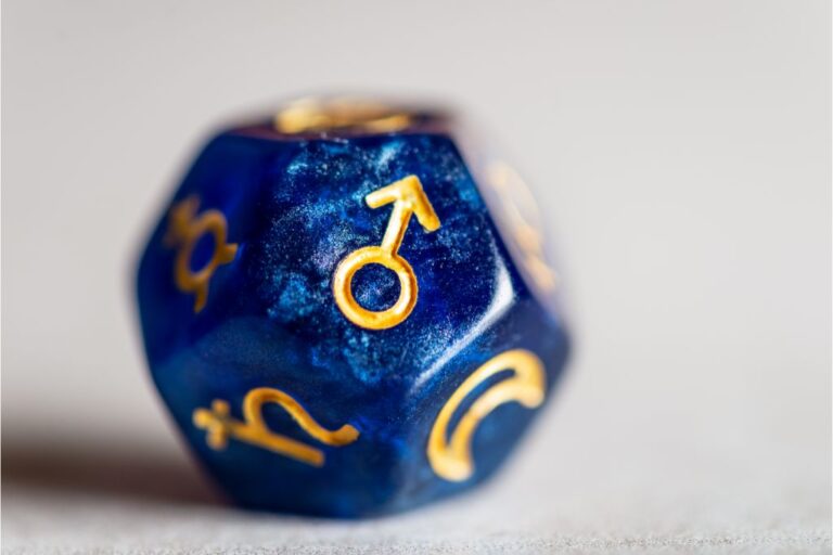 planet mars symbol on a dice