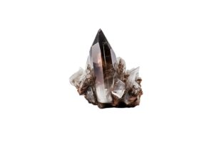 Cairngorm Smoky Quartz on white background