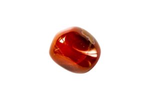carnelian agate on white background