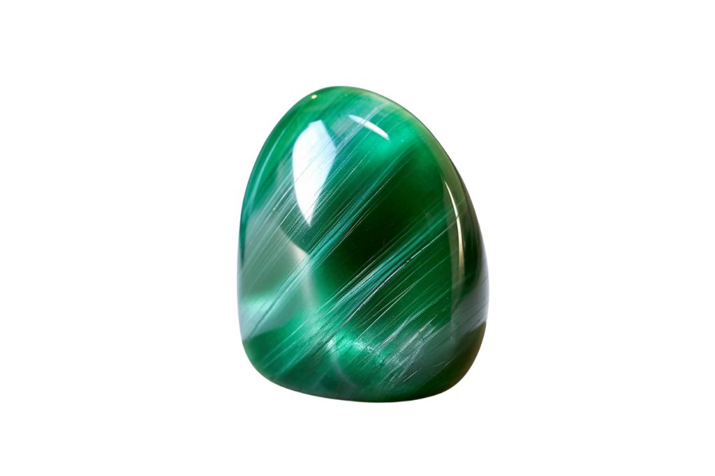 cat's eye emerald on white background