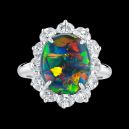 harlequin opal on dark background