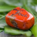 poppy jasper on fresh leaves