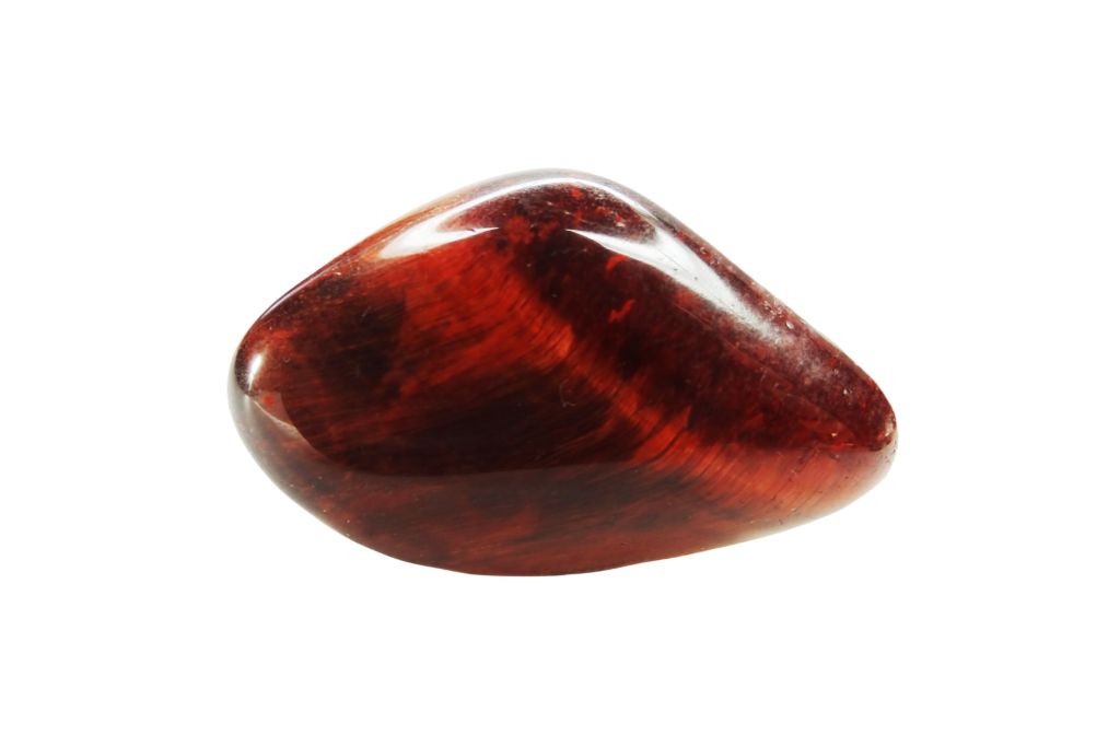 red tiger's eye on white background