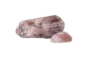 rubellite on white background