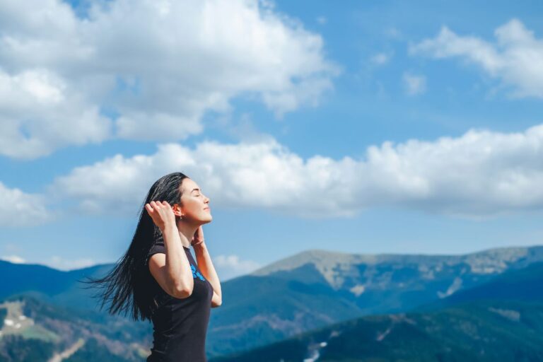 woman and nature background