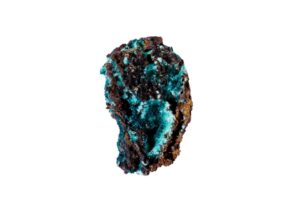 Aurichalcite situated on white background