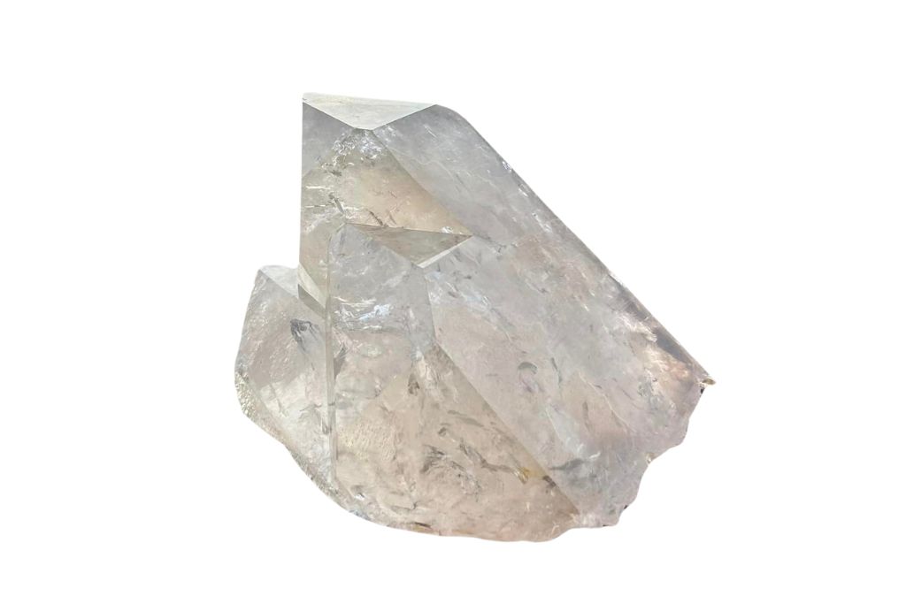 Cathedral Quartz Crystal on a white background