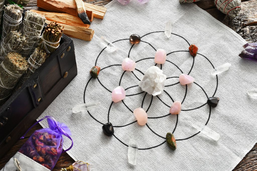 Crystal Grid on table