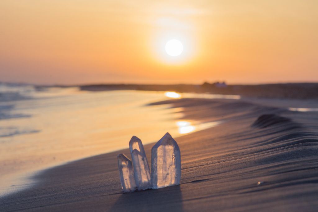 beach sunset and crystal