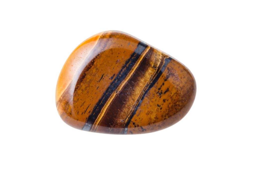 Golden Tiger’s Eye on white background