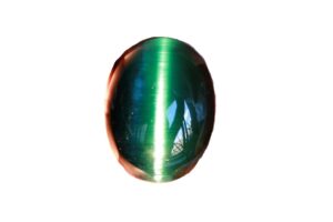 cat's eye tourmaline on white background