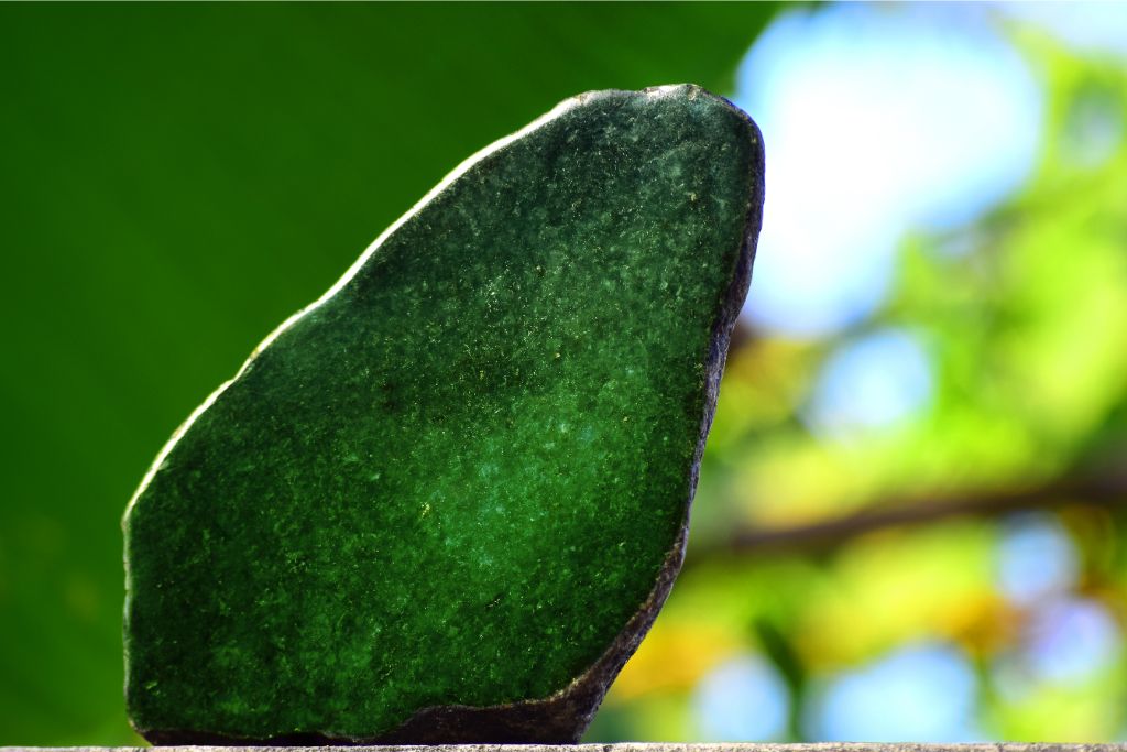 imoerial jade chunk on forest background