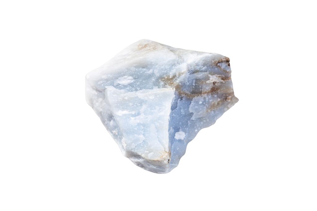 Angelite on white background