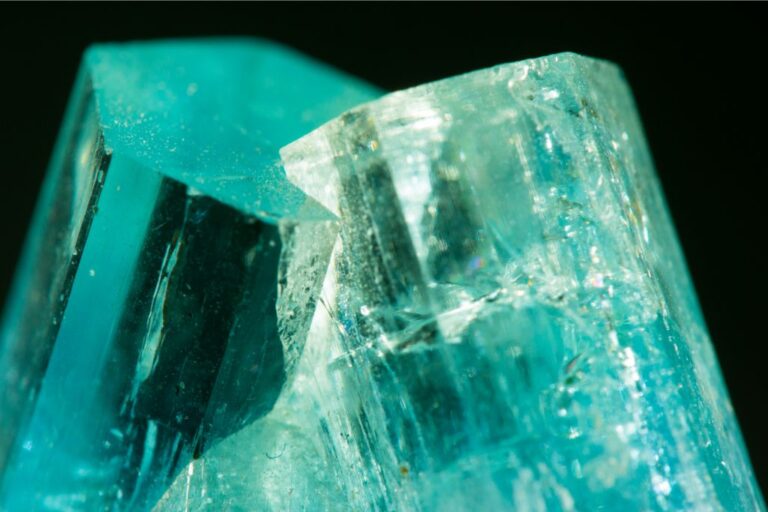 Aquamarine on a black background