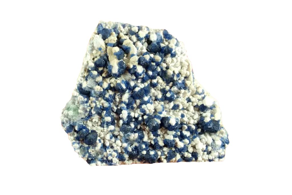Blue John Fluorite Nodules on a white background
