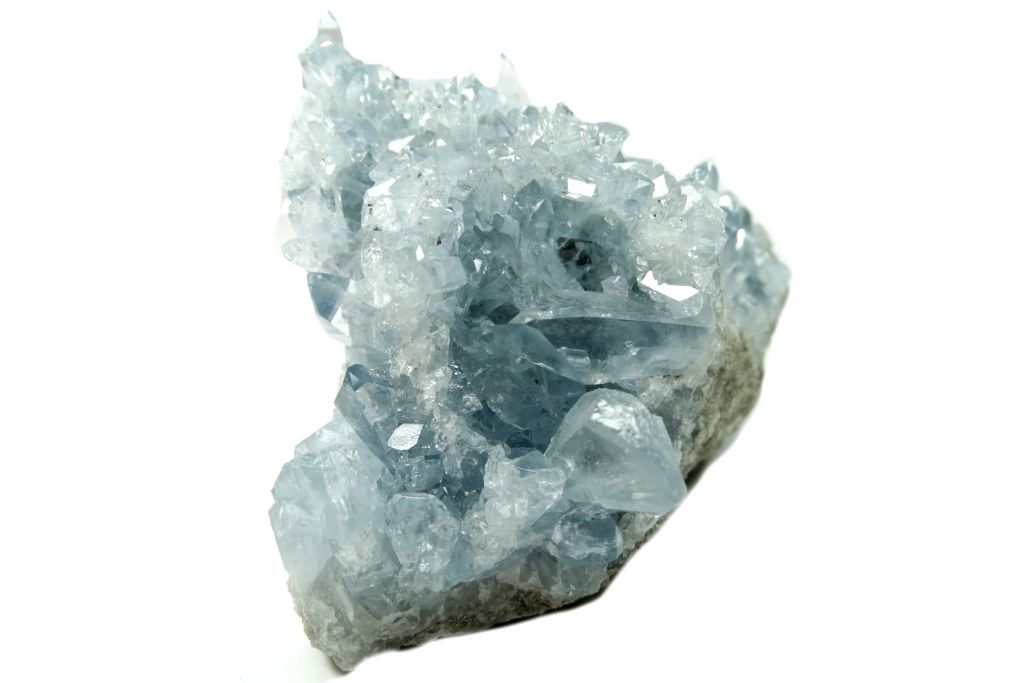 Celestite Nodules on a white background