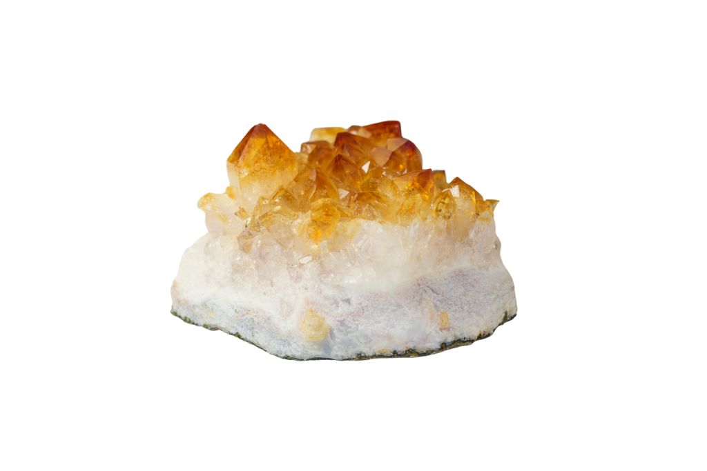 Citrine chunk on white background