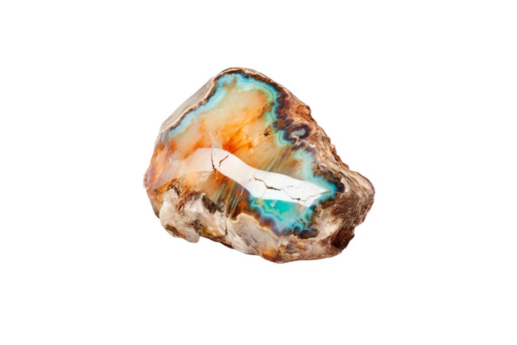 Fossil Opal on white background