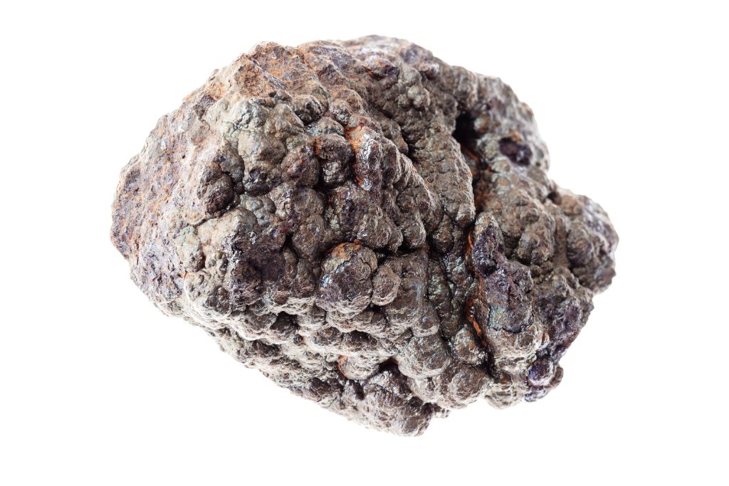 Goethite Nodules on a white background