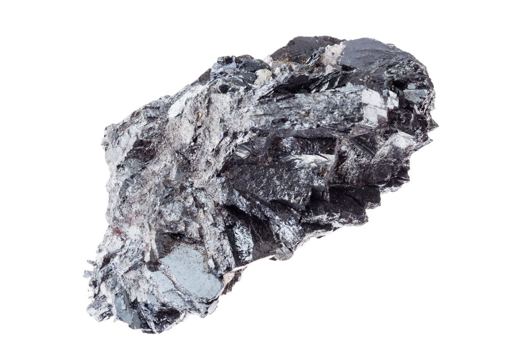 raw Hematite on a white background