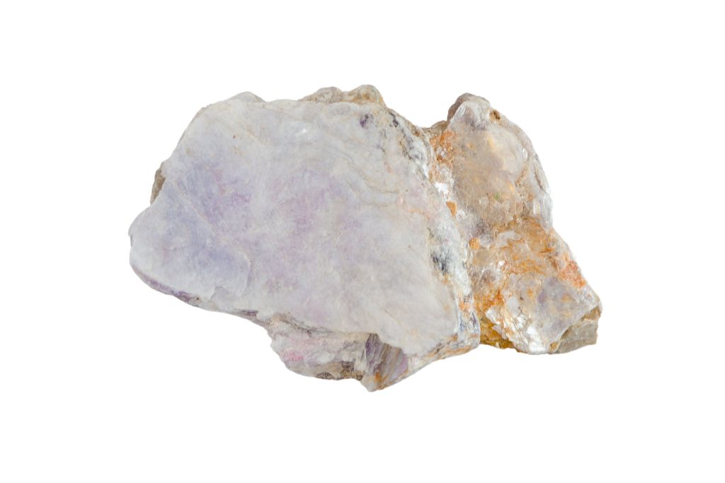 Lepidolite on white background