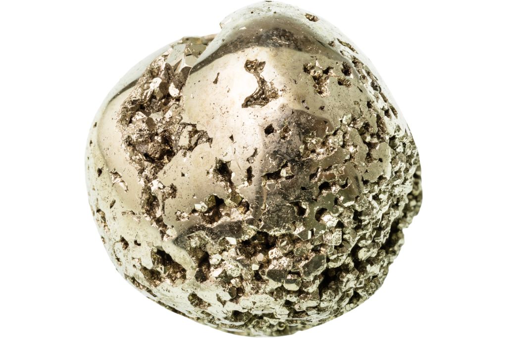 Pyrite Nodule on a white background