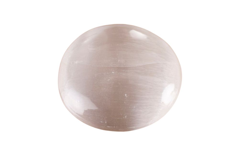 Polished Selenite On a white background