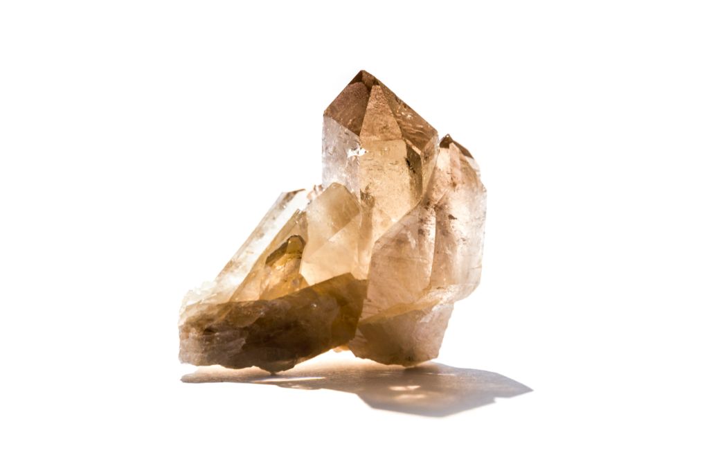 Smoky Quartz on white background