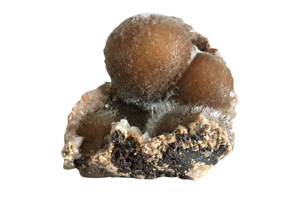 Thomsonite Nodules on a white background