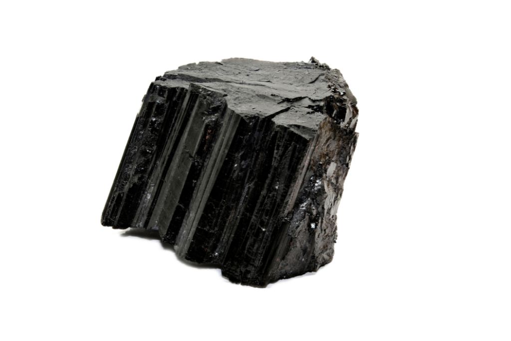 Black Tourmaline on white background