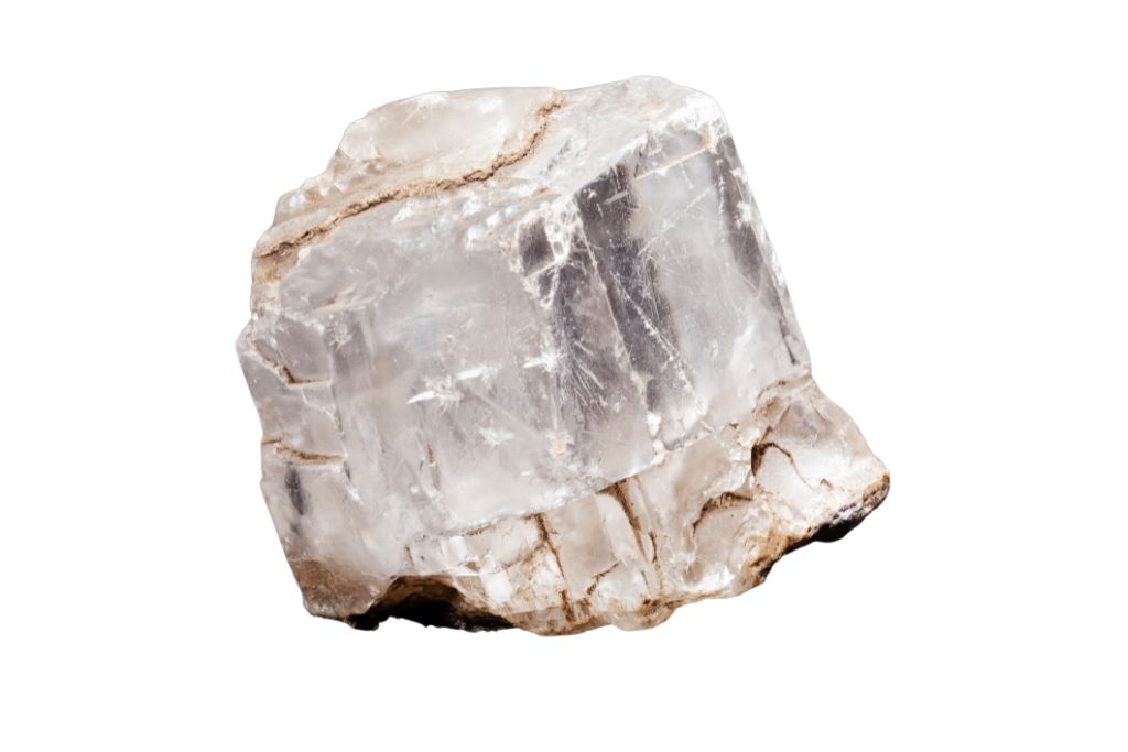 natural cubic shaped Halite on a white background