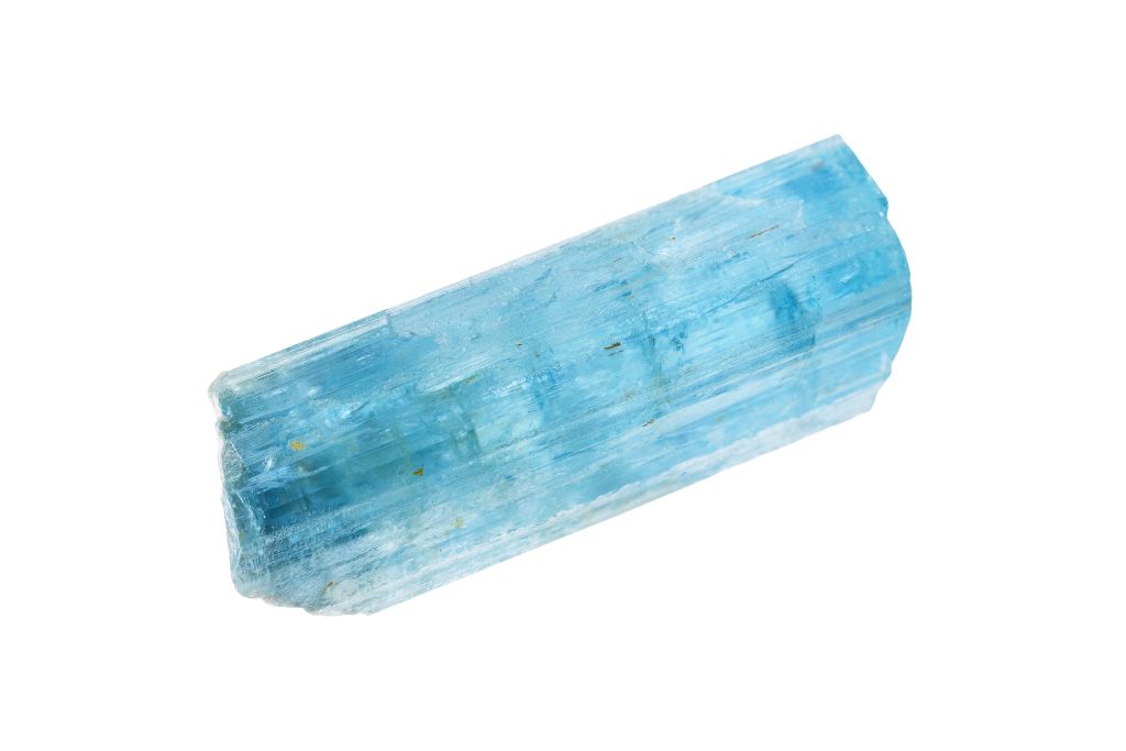 Aquamarine on white background