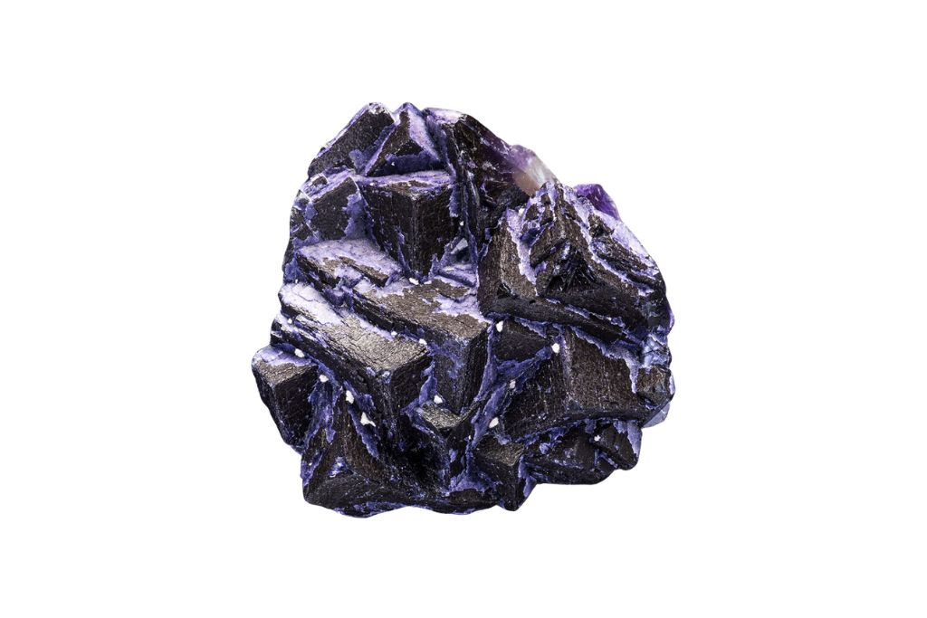 Blue John Fluorite on white background