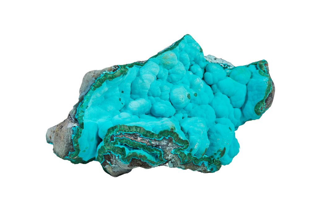 Chrysocolla on white background