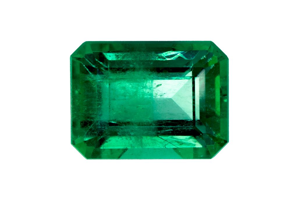Colombian Emerald on white background