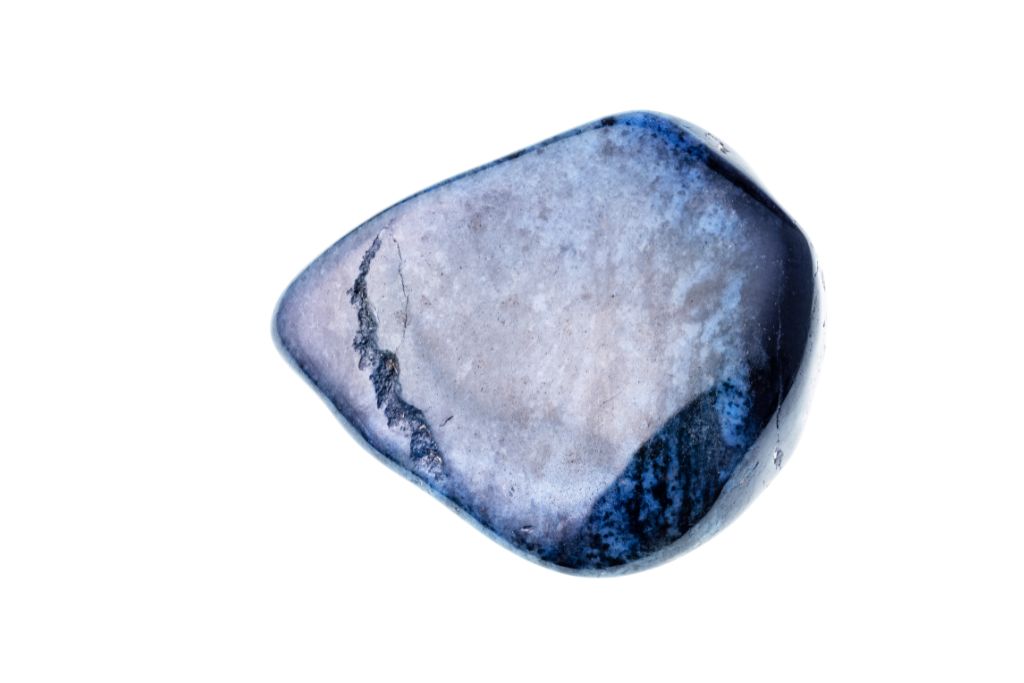 Dumortierite on white background