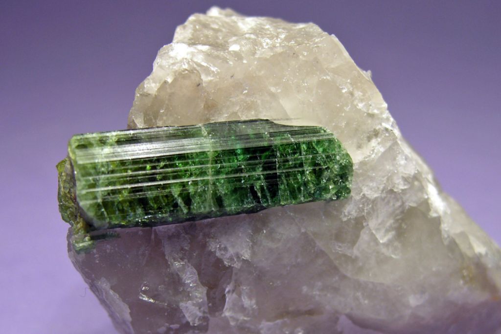 Elbaite on quartz