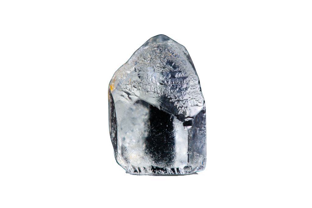 Goshenite on white background