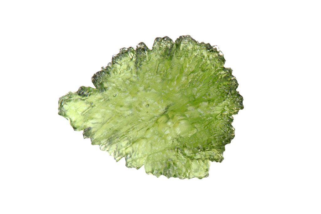 Moldavite on white bakcground