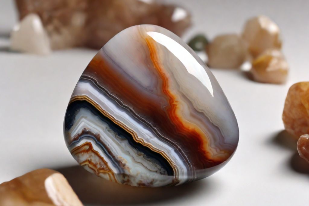 Sagenite Agate Lifestyle on white platform