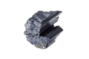 Schorl on a white background