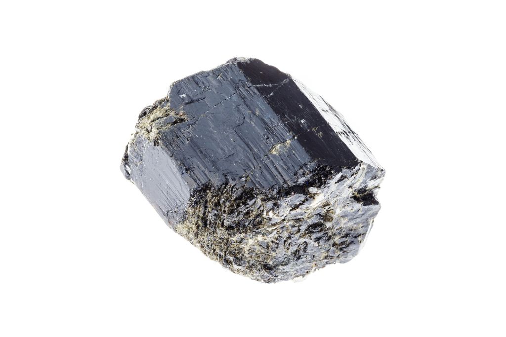 black tourmaline on white background