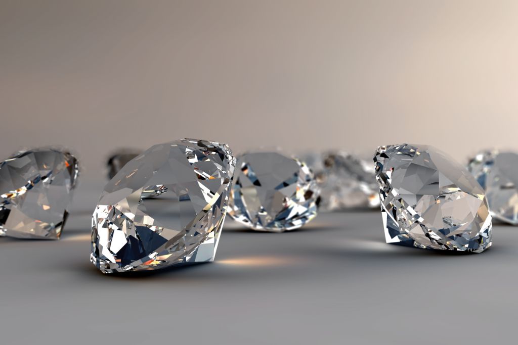 close up image of diamonds on gray background