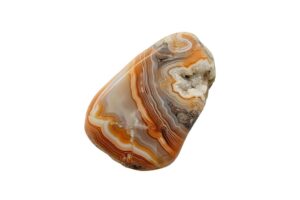 polished laguna agate on white background