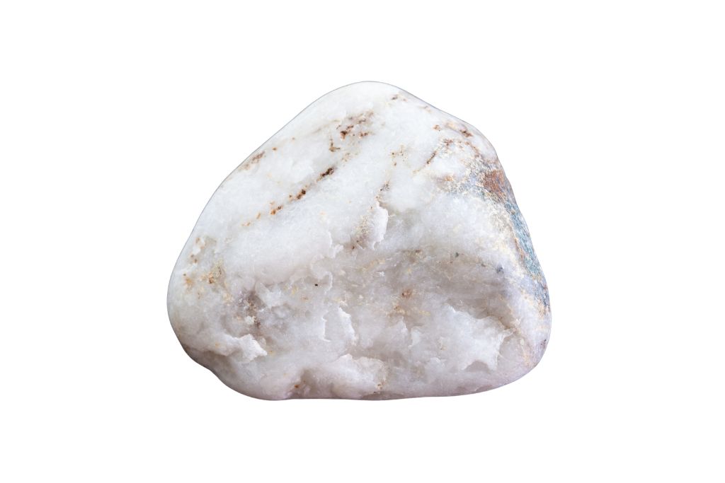 white marble pebble on white background